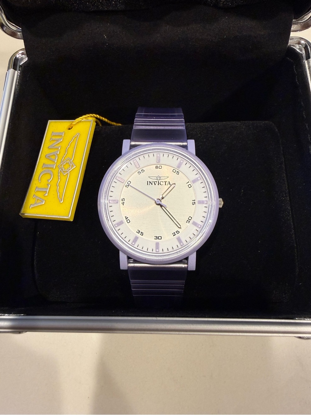 NEW Invicta Angel Lady 50748 Purple Silver Dial 40mm Quartz Watch